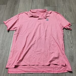 B. Draddy Mens Golf Polo Shirt Size L Pima‎ Cotton Striped Red and White  XL